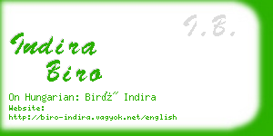 indira biro business card
